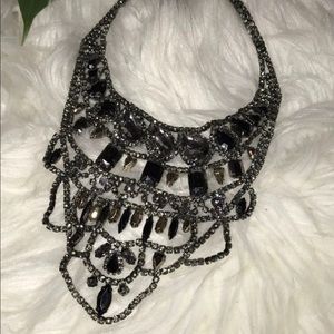 Rhinestone bib necklace